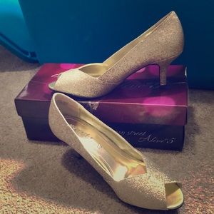 Gold Open Toed Heels